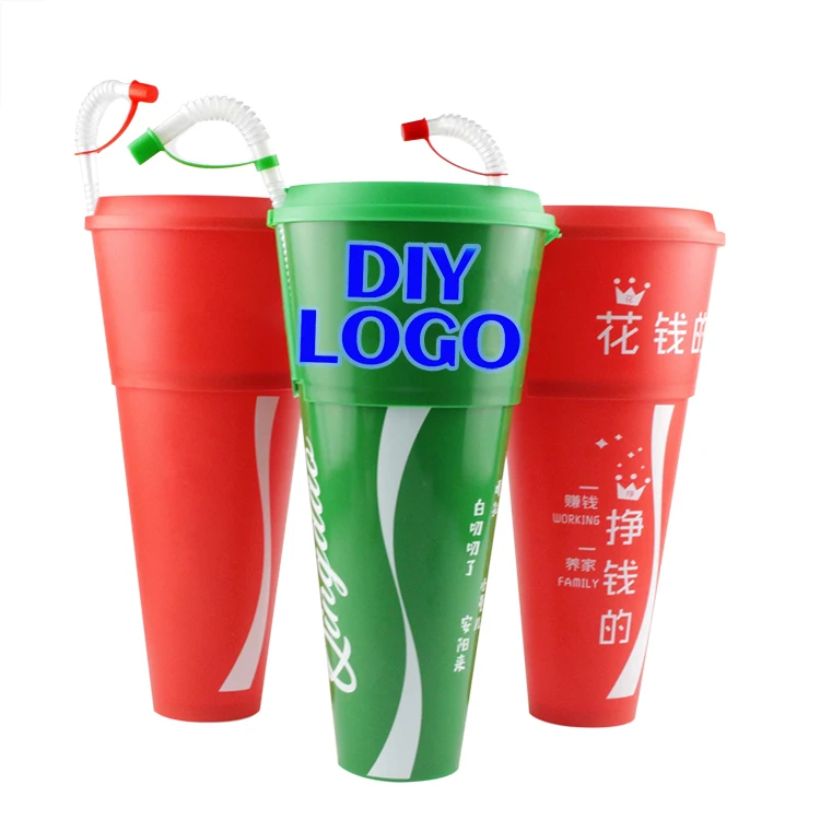 Food grade Custom Logo display hot selling 2 In 1 snack popcorn cups plastic snack drink popcorn plastic cup top with snack tray