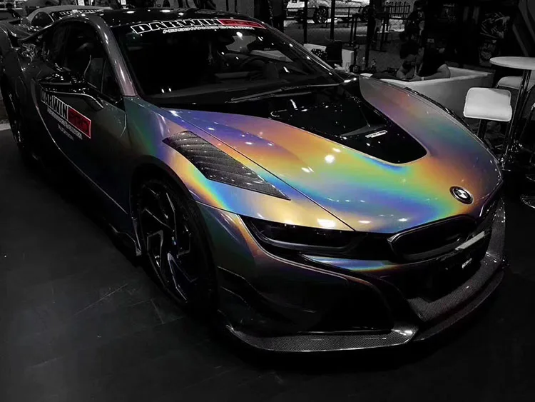 1.52*18m Aiks Color Change Chameleon Laser Gray Auto Car Motorcycle Vehicle Folije Body Paint Wrap Vinyl Film Sticker