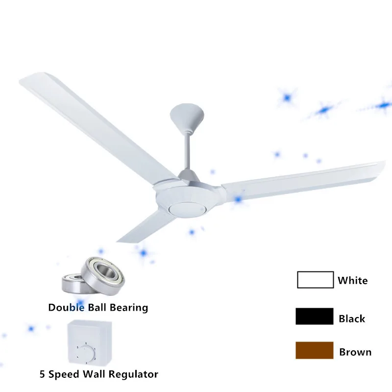 56/60 inch 1500mm big power super cool white industrial ceiling fan with fuse protected quiet copper motor to Malaysia Vietnam