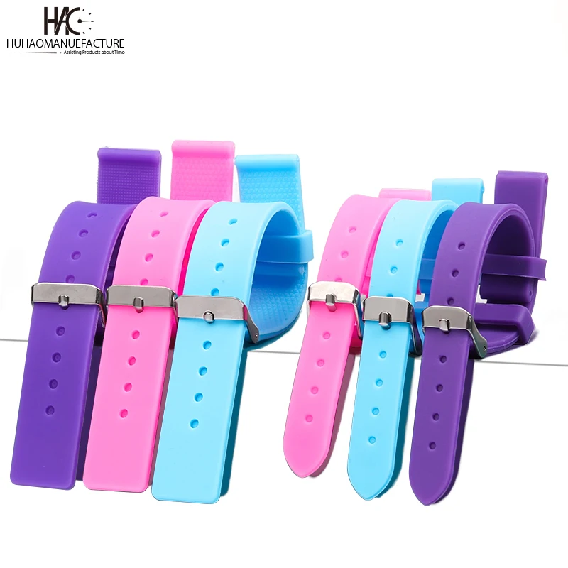 HUHAO Fashion silicone watchbands strap rubber wristwatch Straps 20mm 21mm Soft Watchband Changeable Sports Strap