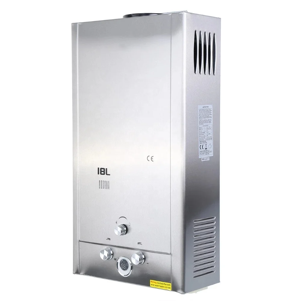 18L LPG Water Heater Gas Tankless Stainless Instant Boiler 36KW Liquefied Gas Water Heater