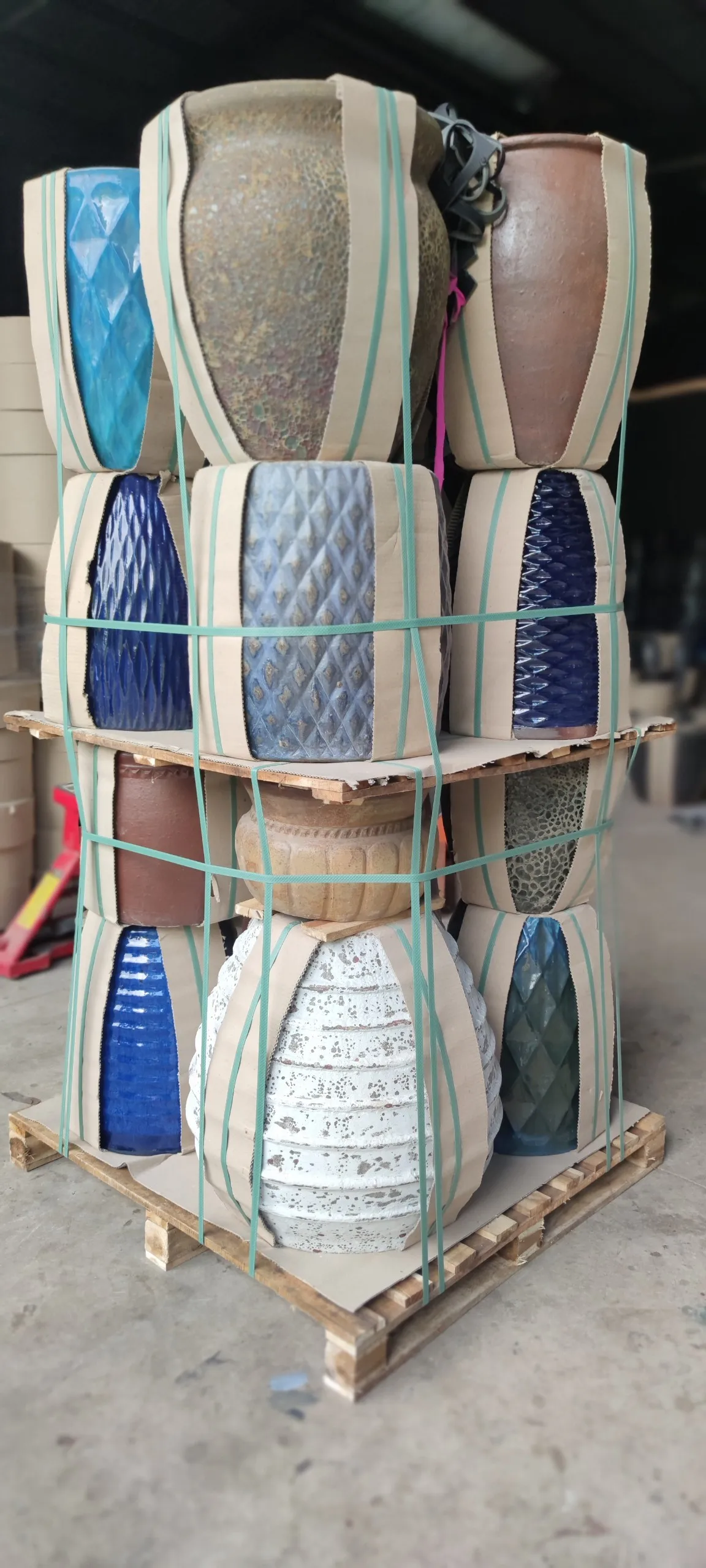 Atlantis pots - Glazed planters - Large blue glazed pottery- Outdoor garden ceramic pot - Vietnam pottery Supplier