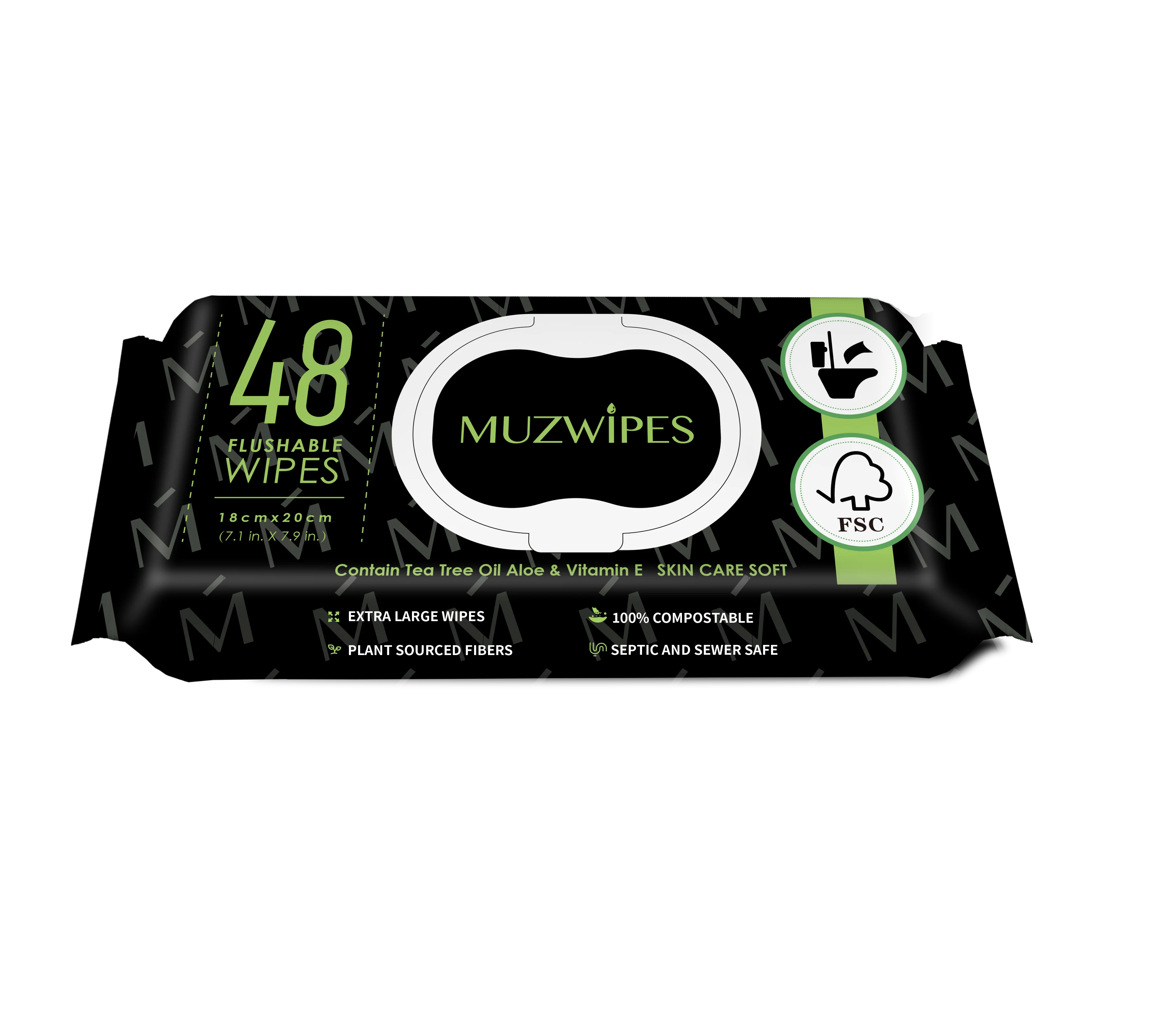 48ct Unscented Customizable Mini Flushable Adult Wet Wipes With Vitamin And Aloe