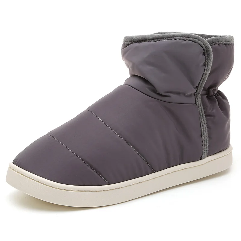 Зимние водонепроницаемые Нескользящие мужские и женские сумки на флисовой подкладке хлопковые Туфли на каблуке теплая обувь домашние хлопковые тапочки