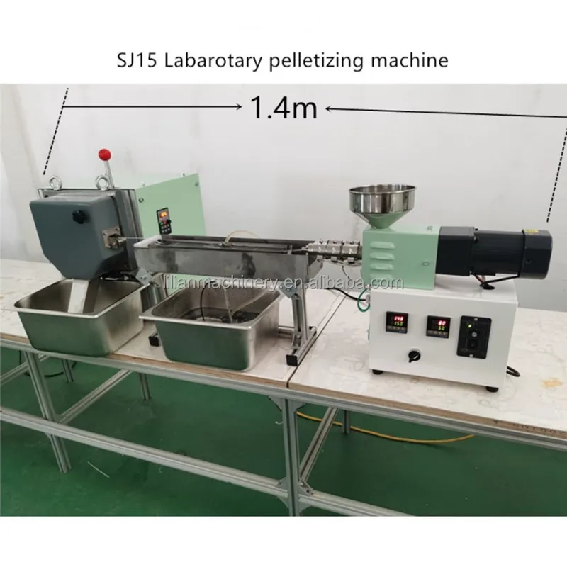 SJ15 lab mini single screw plastic granulating production line extruder desktop recycling pelletizing