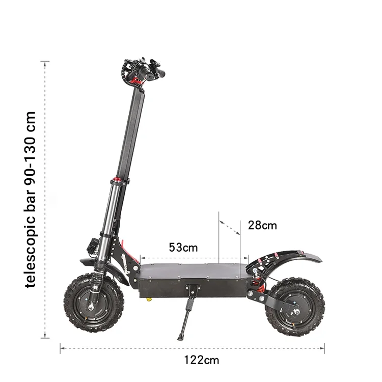 China High Speed 1200W Dual Motor Double spotlight 11 Inch Off Road Wide Tire Mobility Scooters Electric Scooter For Adults