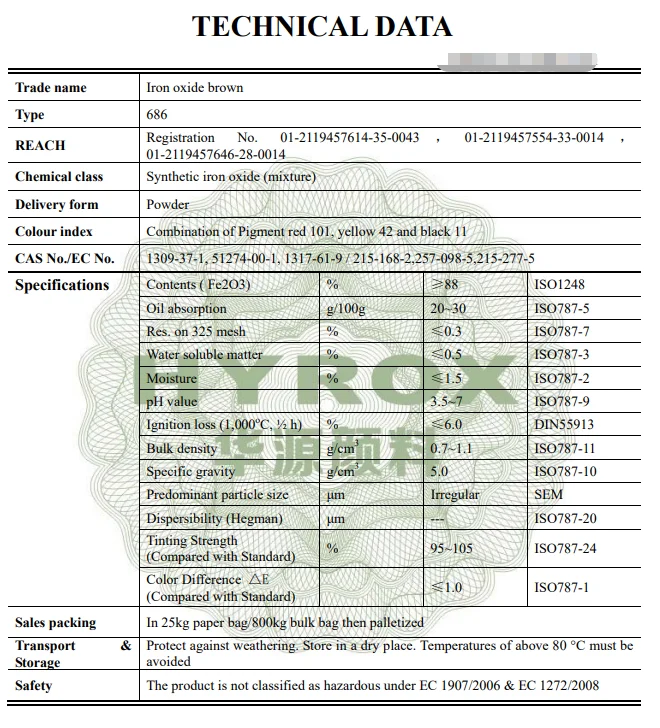 High Quality Hyrox Pigments Paint Coating Concrete Pigment Iron Oxide Powder