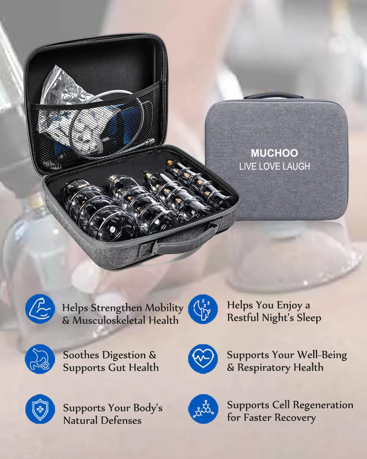 AH Therapy Cupping Tool Hijama Cups Wholesale OEM Gift Box 20PCS Hijama Suction Cup Ventosa Massage Cupping Therapy Set