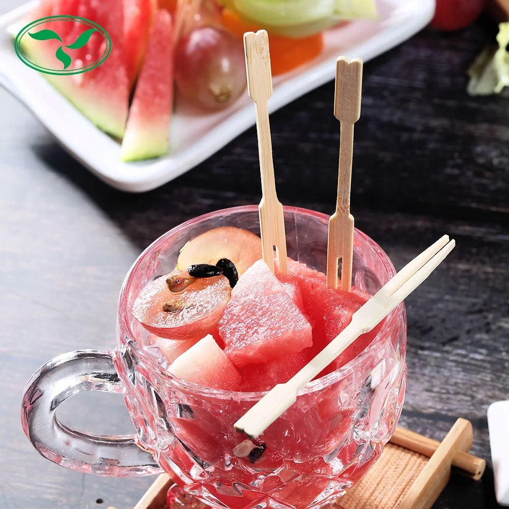 Party Use High Quality Disposable Mini Bamboo Picks Bamboo Food Cocktail Fruit Fork