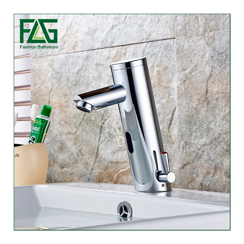 Brass Single Hole Water Saving Touchless Infrared Basin Sink Water Tap Automatic Sensor Faucets