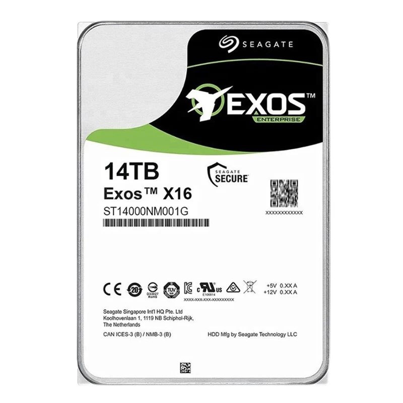 Seagate exos 14TB Hard Drive ST14000NM001G 14TB HDD 7200 RPM SATA 6Gb/s 256MB Cache 3.5 Enterprise Hard Disk Wholesale forServer