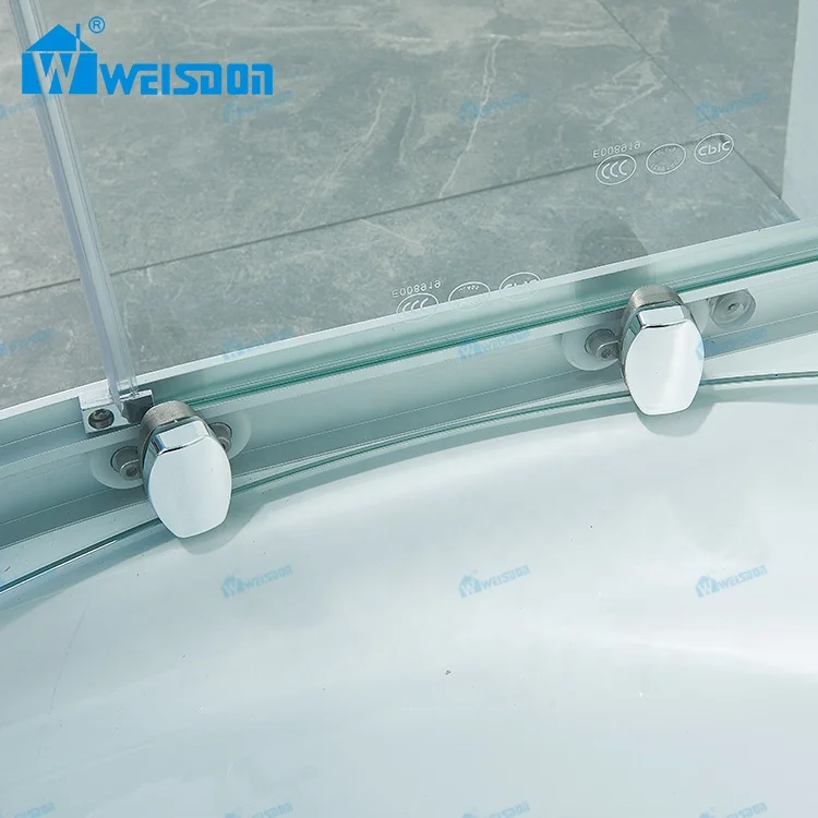 Weisdon Foshan Factory Round Cross Grain Tempered Glass Framed Aluminum Alloy Shower Room