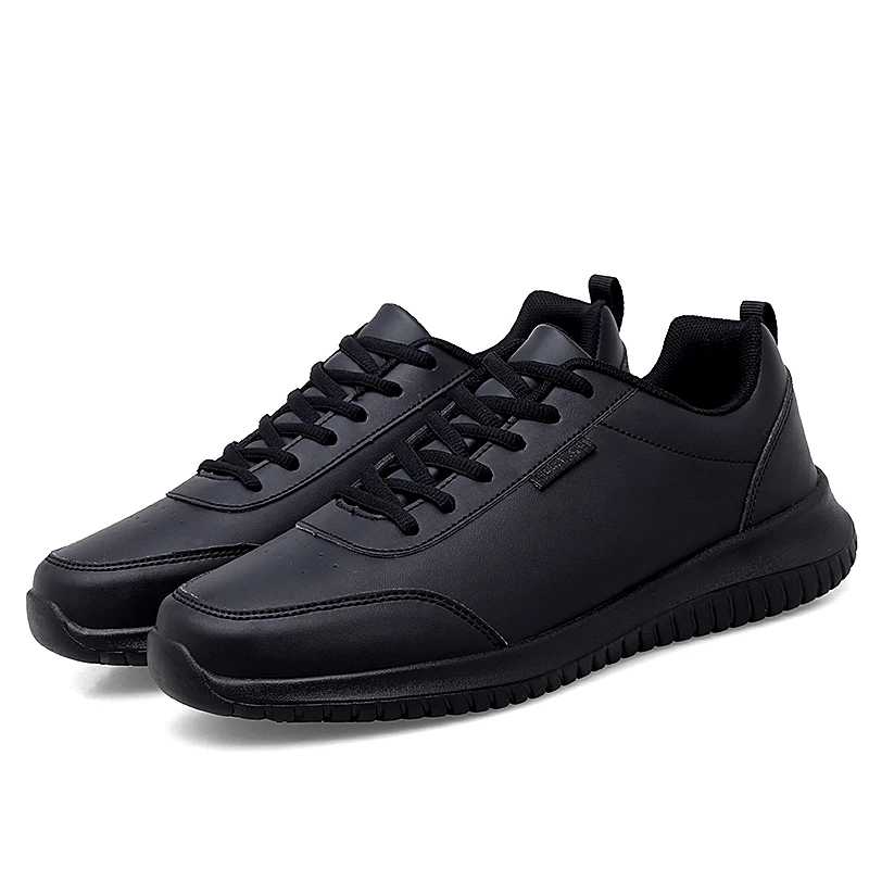 Men Casual Streetwear Fitness Walking Style Shoes Leather Running Sports Fashion Sneakers Anti Slip Outdoor Footwear