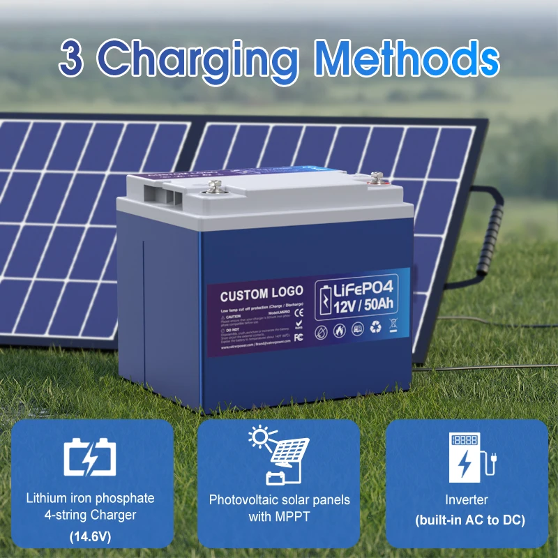 Lifepo4 Battery 12V 7Ah 12Ah 20Ah 30Ah 50Ah Deep Cycle Lifepo4 Lithium Battery Packs For Ups Solar System Camper