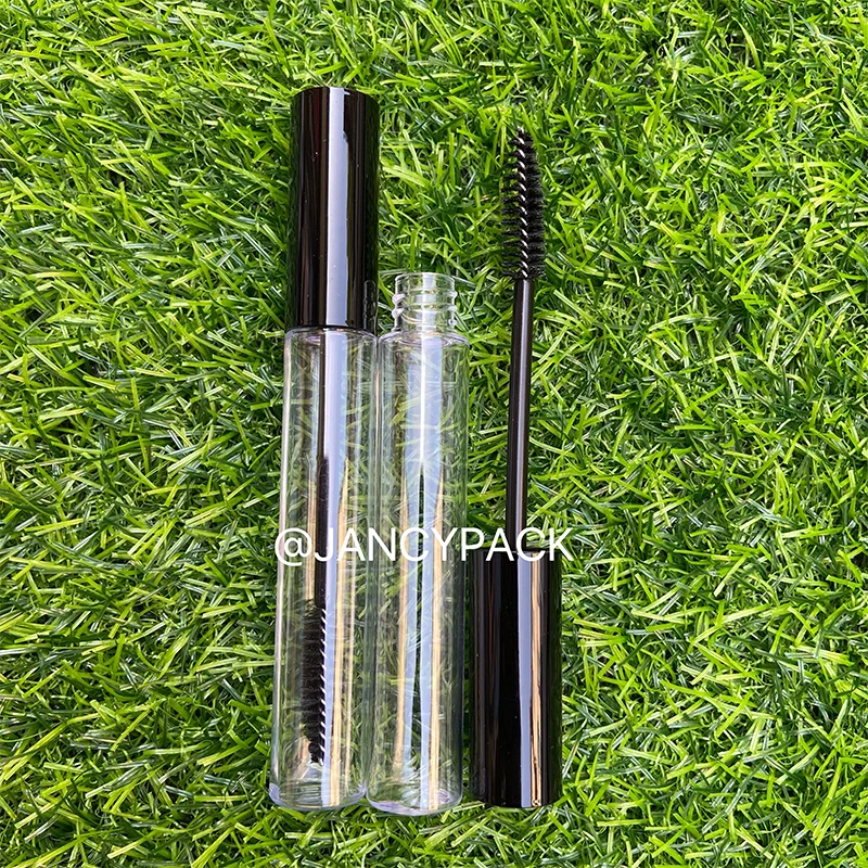 JANCY PACK 12ml full white black eyeliner bottle empty clear frost bottle round lip gloss tubes with wands mascara container