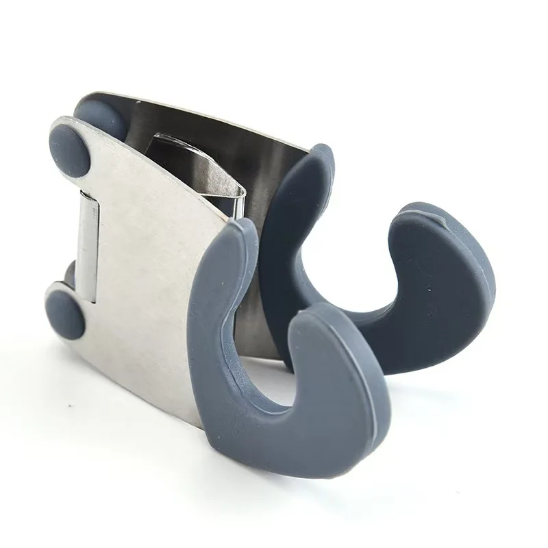 Stainless Steel Pot Side Clips Anti-scalding Spoon Holder Kitchen Gadgets Rubber Convenient Kitchen Tools