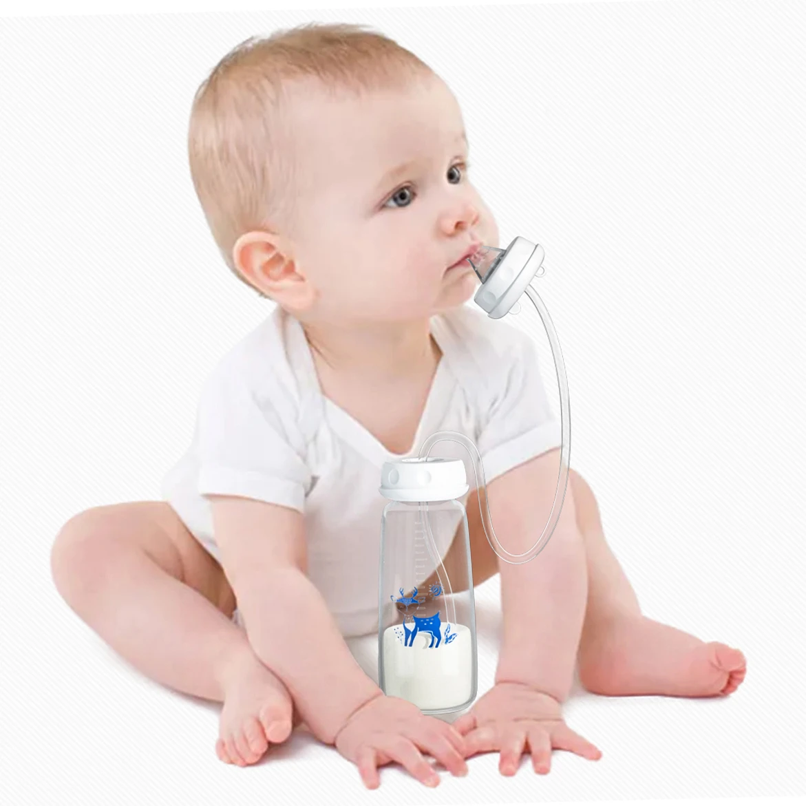 240ml High Quality Anti Colic Breast Shape Baby Milk Bottle Custom Hands Free Silicone Baby Bottles