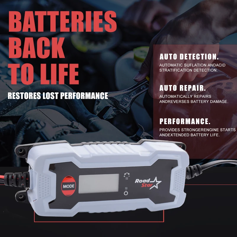 Fast Charging High Power Smart 12v 24v Auto Repair Lead-acid Battery Charger 4a Car Trickle Battery Charger