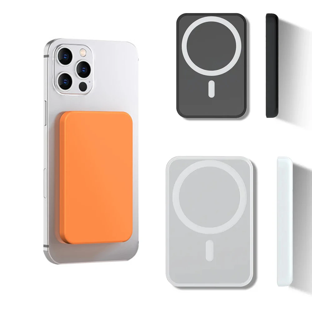 Customize Logo Portable Slim 3000mAh 5000mAh 10000mAh Magnetic Wireless charger magsafes Power bank 2 in 1 wireless power banks