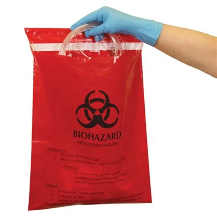 2mil  polyethylene LDPE  Peel Double adhesive tapes Stick-on table Red Biohazard  Clinics Clinical  Infectious Waste Bags