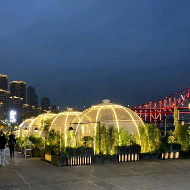 Customizable Cozy Casual Outdoor Shopping Malls Guesthouse Pergola PC Bubble House Dome Tent