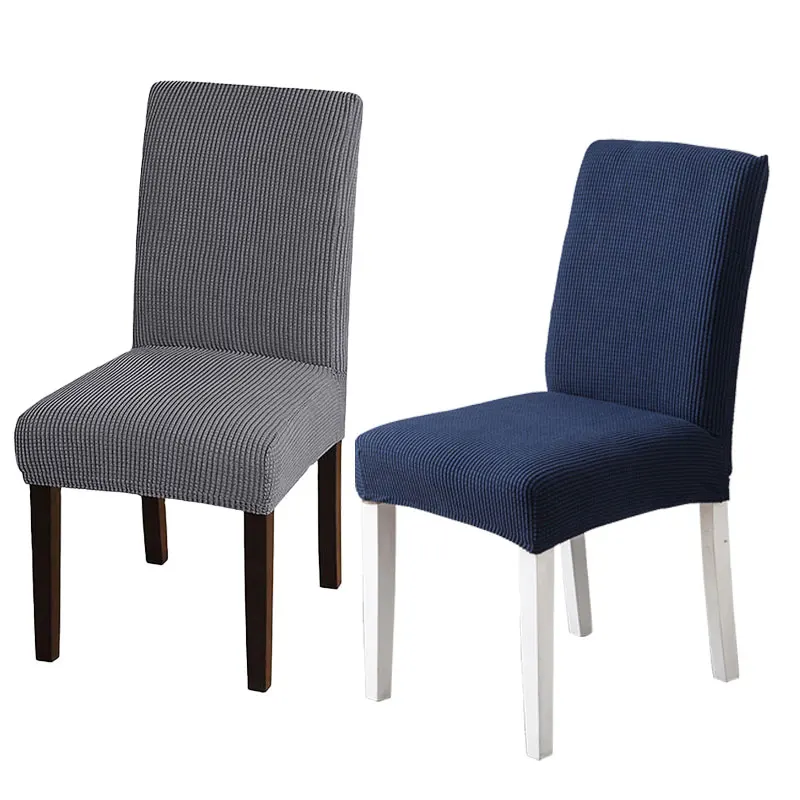 Jacquard Polar Fleece Stretch Spandex Dining Chair Cover Short Chair Cover For Restaurant Dining Room Living Room