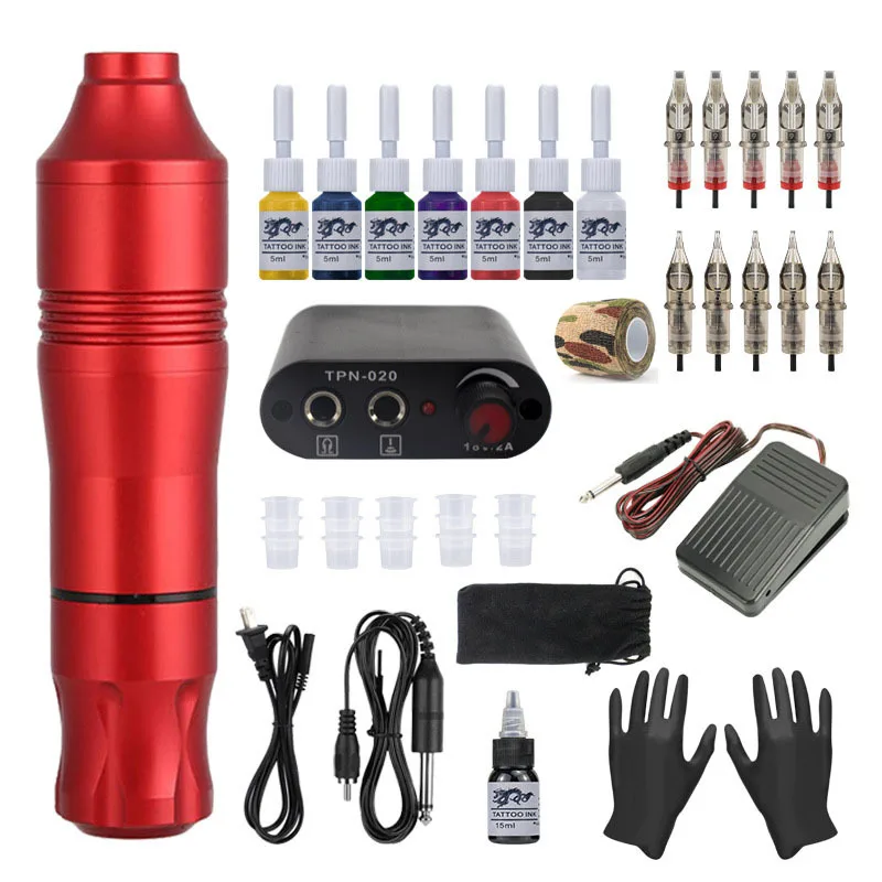 Power Supply New Tattoo Kit Tatoo Pen Rotary Tattoo Machine Full Kit Professional Tattoo Pen Set
