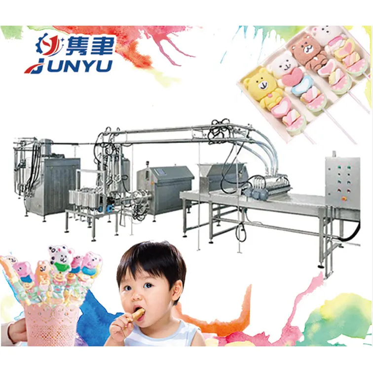Full automatic vegan petin agar marshmallow rope toasting marshmallow machine production factory for confectionary