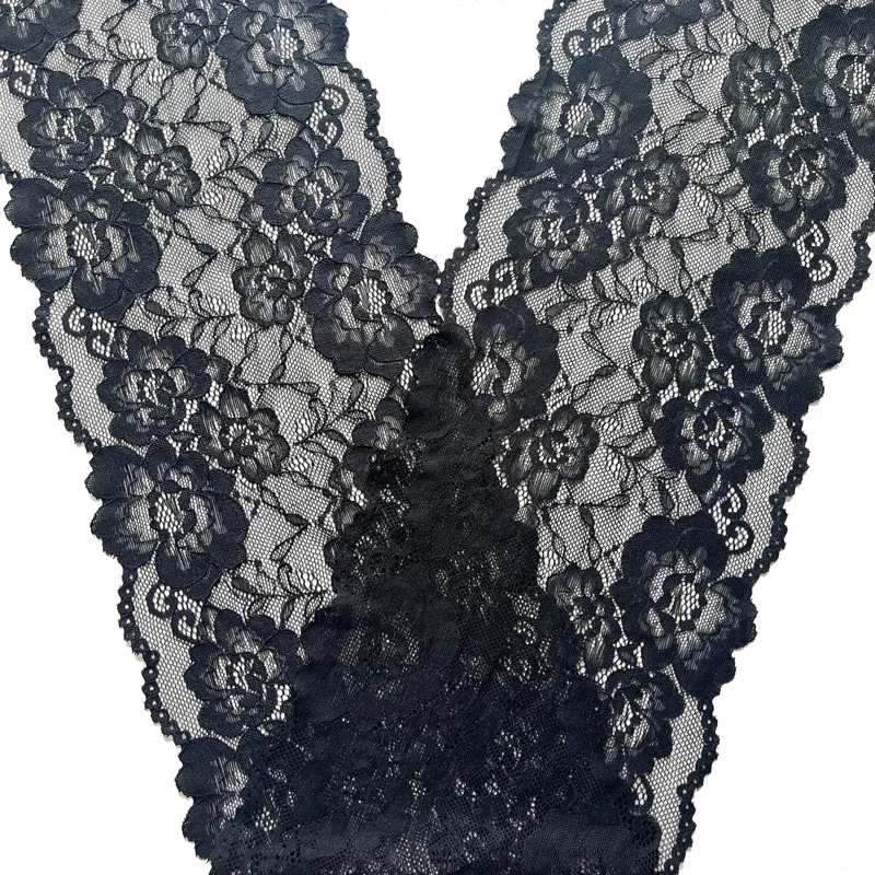 Wholesale White Spandex Trimming Fabric Embroidered Elastic Border Lace Trim Underwear Dresses Clothing