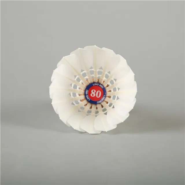 Lingmei Top Quality Badminton Shuttlecock White Goose Feather Shuttles