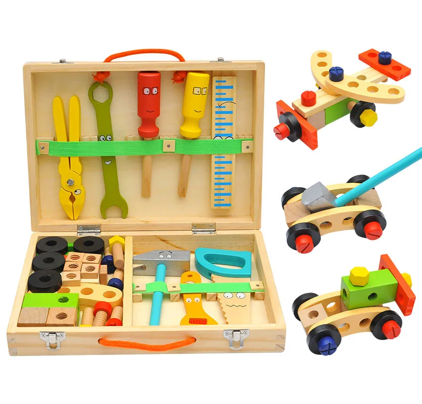 Kenma Wooden Tools Toys Set Assemble Screw For Kids