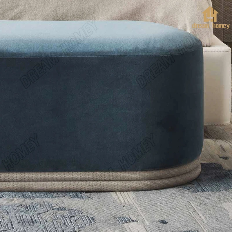 footstool Bedroom light luxury personality strip half round household shoe bench Designer woven super flexible bed end bench