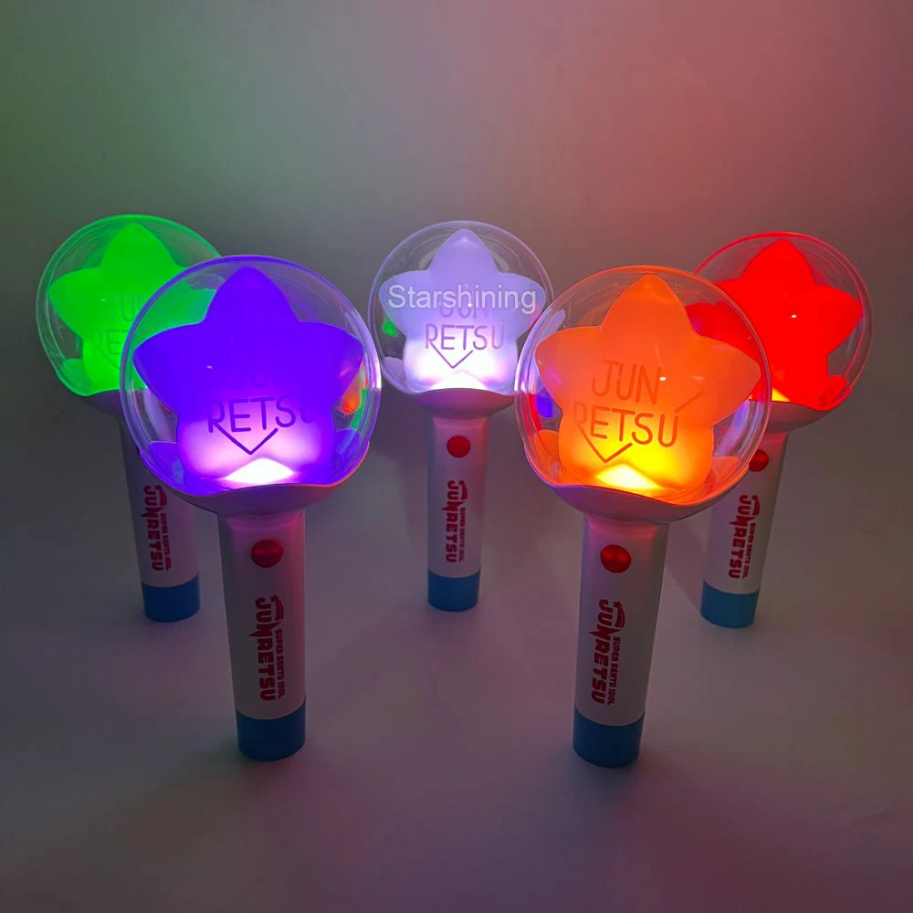 OEM ODM Japan Korea KPOP idol official custom LOGO colorful LED glow pen light hand stick for concert events