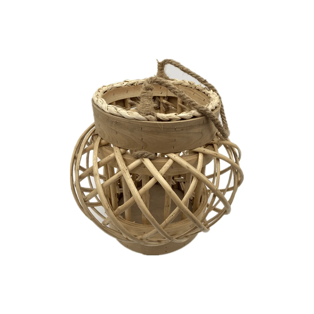 Rattan wicker decorative round garden indoor outdoor modern Chinese lantern decorations for home