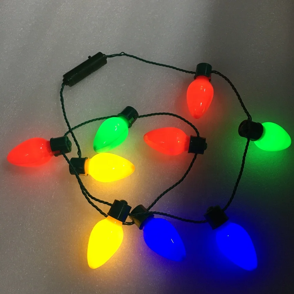 
Christmas Party Decoration Flashing Light Up Jumbo Bulb LED Necklace 