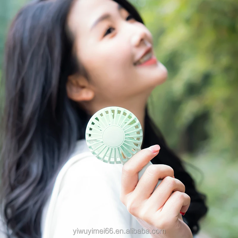 USB Rechargeable Mini Portable Powerful Handheld Fan Cute Design 3 Speed Personal Small Desk Fan with Base Lightweight Makeup