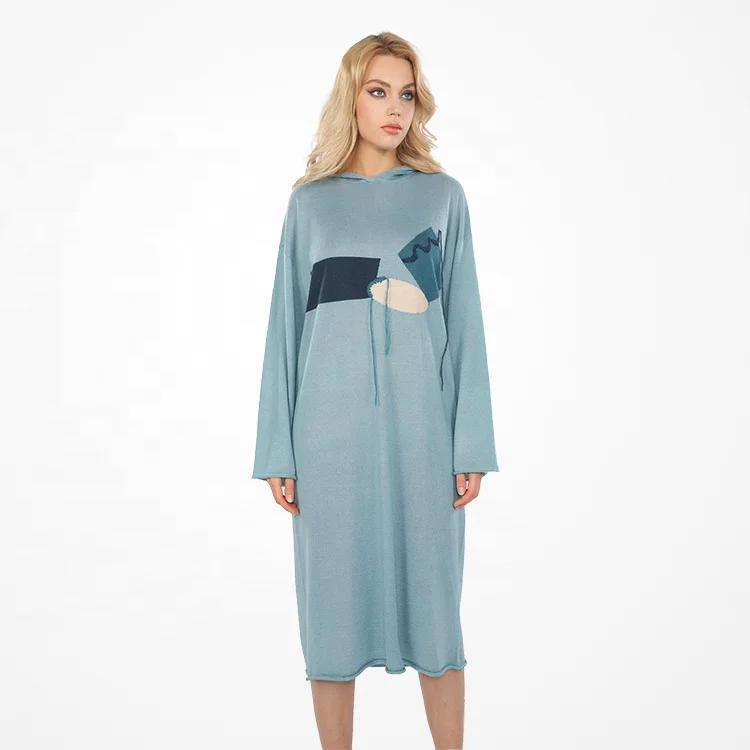 2021 New Arrivals Oversized Wool Winter Knitted Sweater Dresses Women Lady Elegant Casual Dress