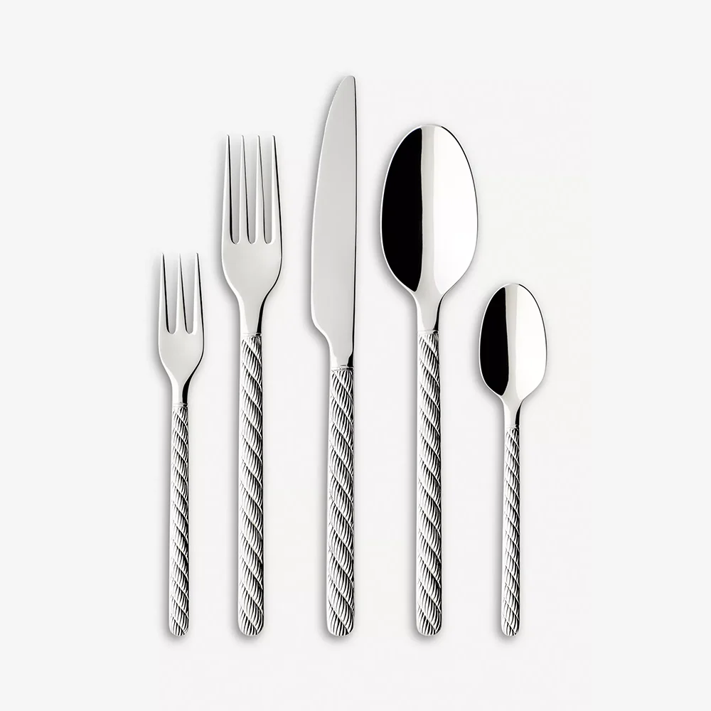 Hammered Wholesale Posuda Roman Design Flatware Stainless Steel Silverware Set Vintage Cutlery Sets