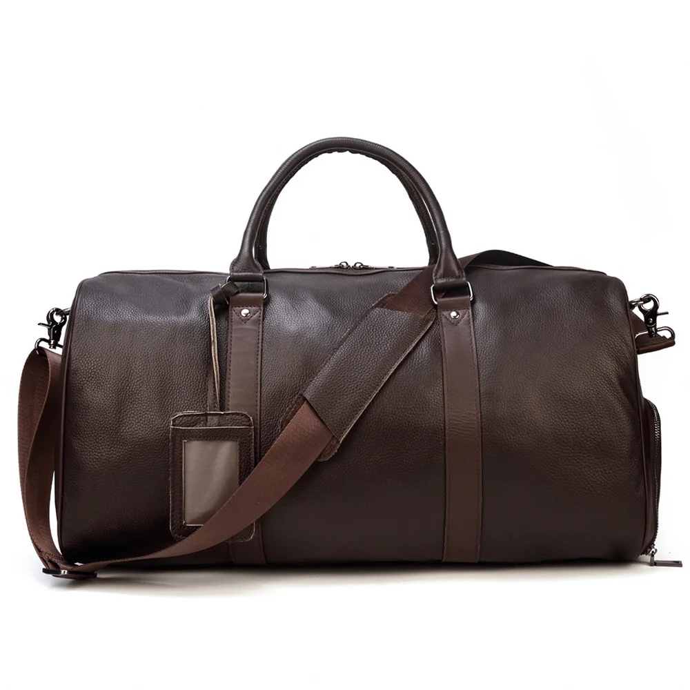 2023 Multifunction Large Capacity Vintage Genuine Leather Duffel Bag Strong Waterproof Durable Travel Bag Handbag Messenger Bag