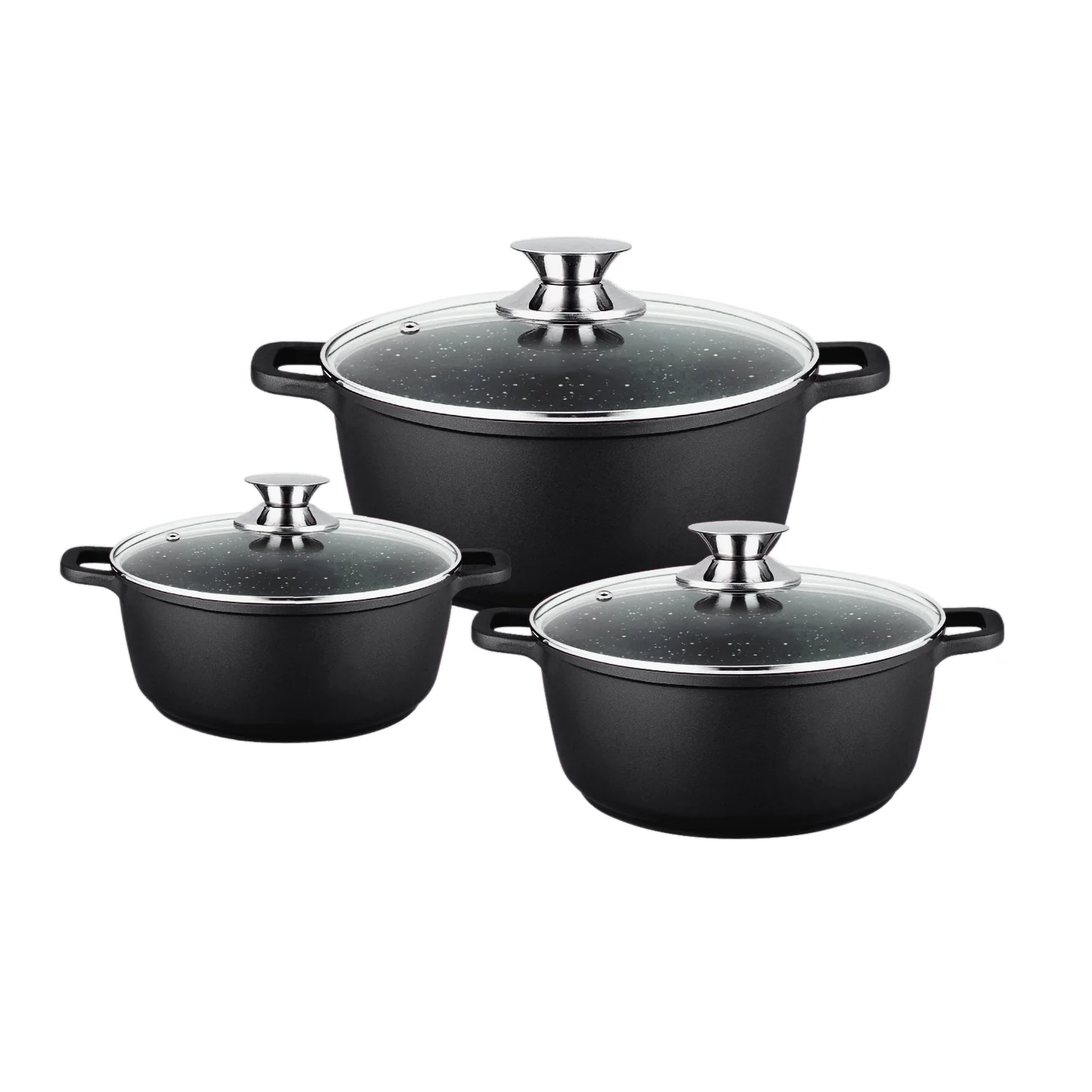 6pcs cast aluminum cookware sets granite aluminum casserole set non stick coating for customized order