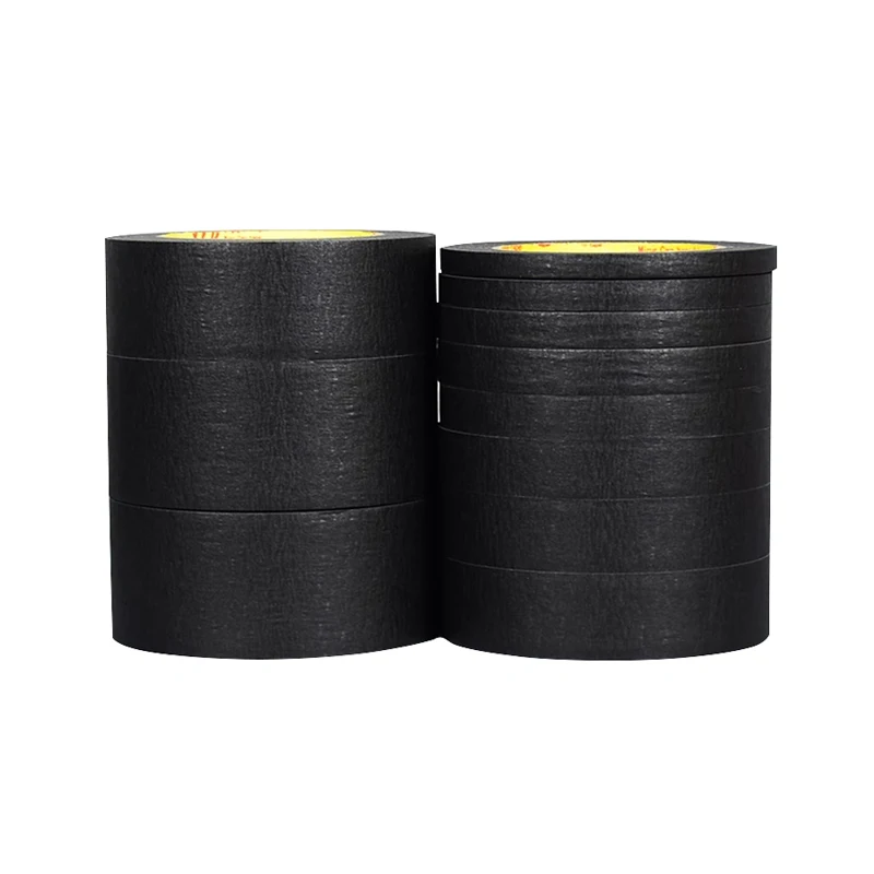 Painters Tape Crepe Paper Black Crepe Paper Masking Tape for Automotive Home Office Crafts DIY Art