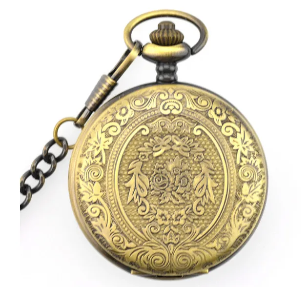Mens And Womens Vintage Pocket Watch Classic Carved Flip Pocket Watch