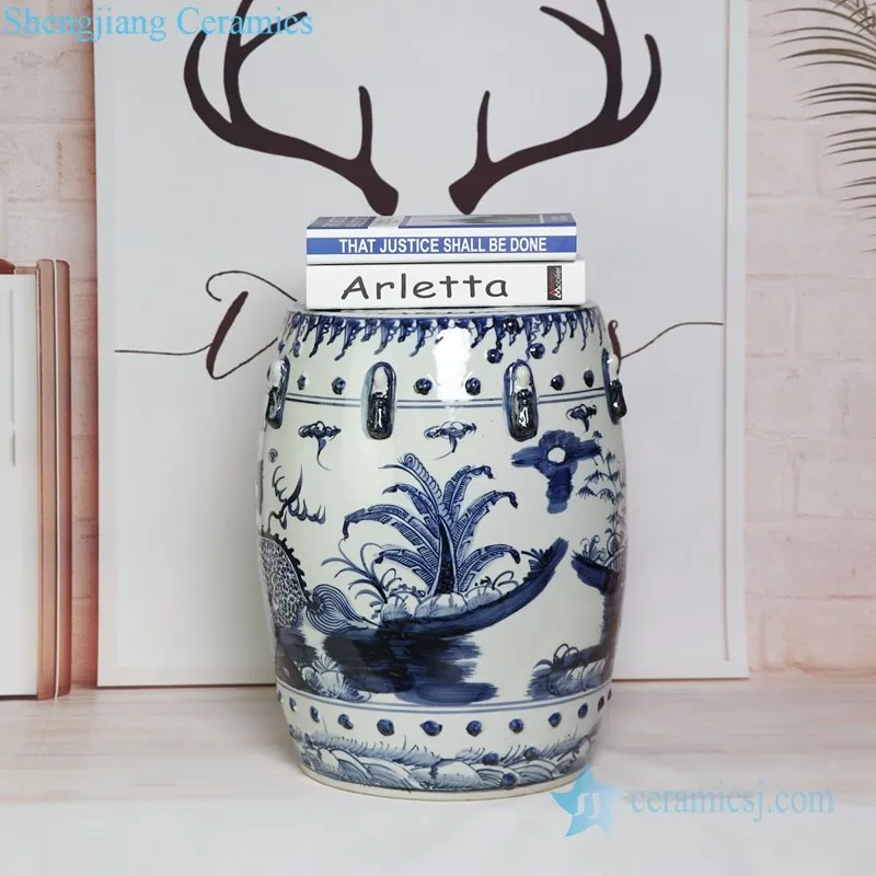 PYNQ251-A-B-C   Chinese fashionable blue and white household ceramic stool