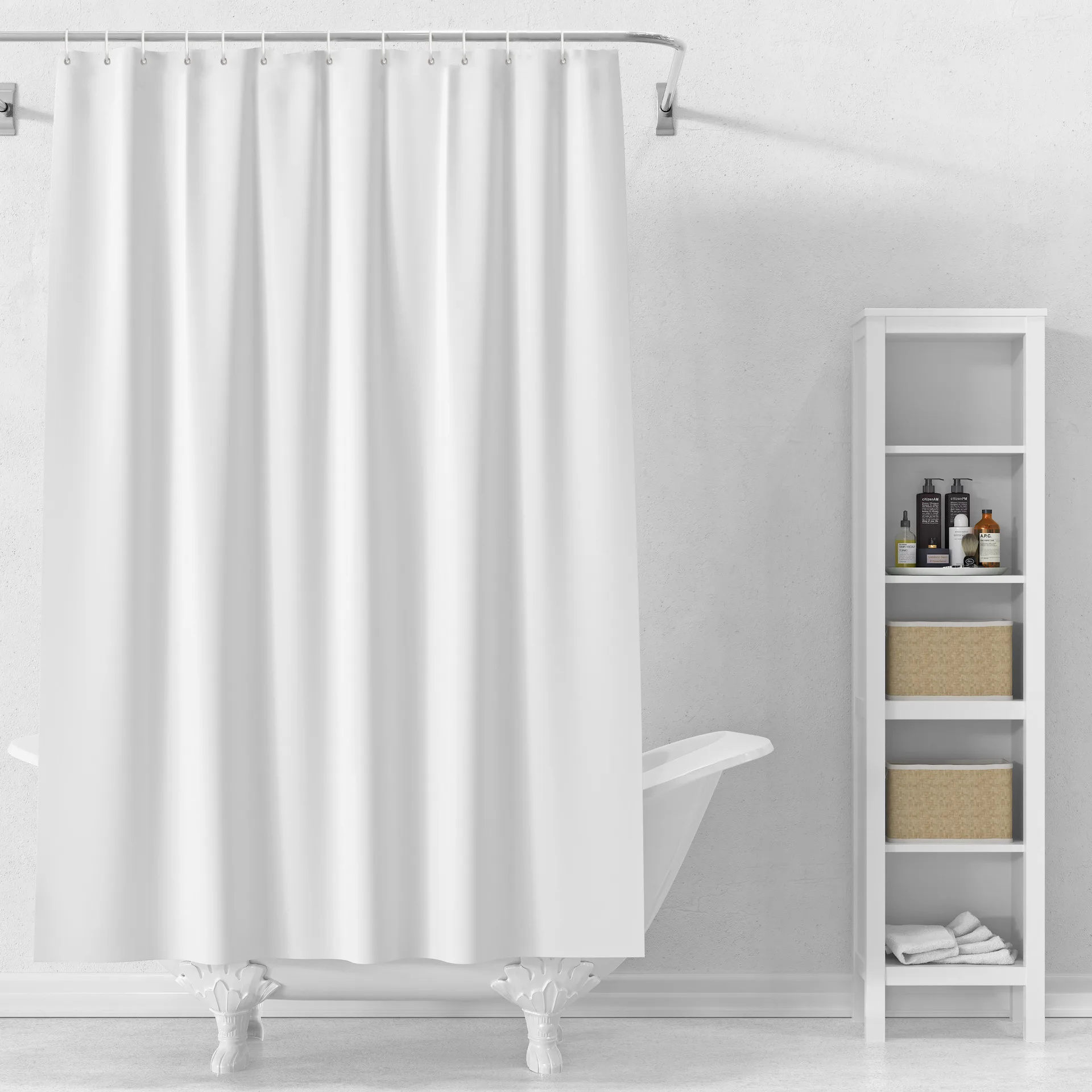 Modern Design Shower Curtain Set Water Resistant Hotel Bath Room Polyester Shower Curtain
