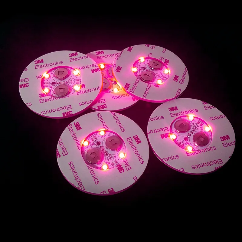 Custom Logo 3M Led Coaster EVA Light Up led bottle light base led sticker pad Flashing Beer Wine Bottle Sticker For cups bottle