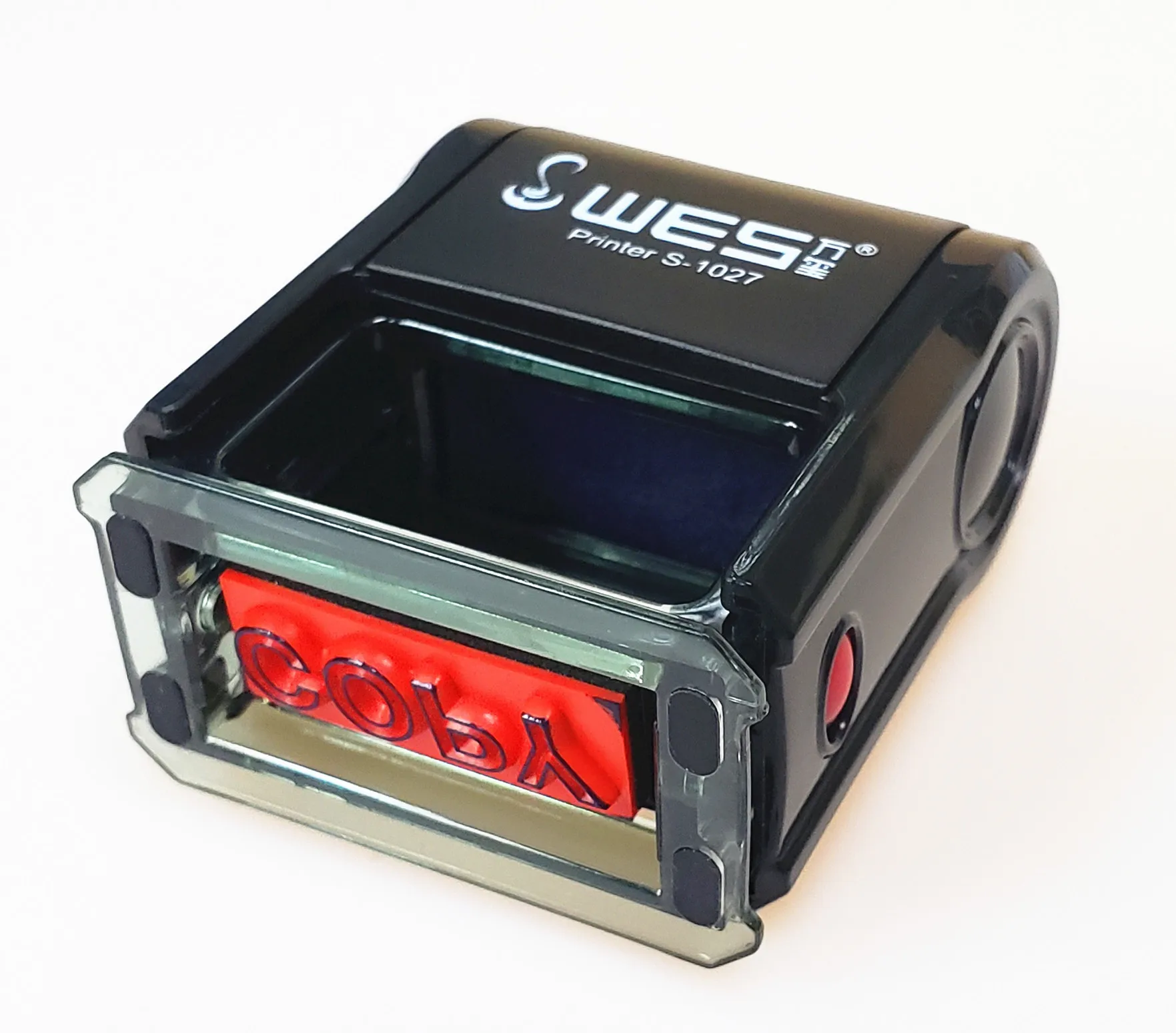 Cgs 2019 Пользовательские OEM канцелярские принадлежности офисный штамп Trodat круглая самоусадочная резиновая черная сумка Красный Синий индивидуальный логотип Dia