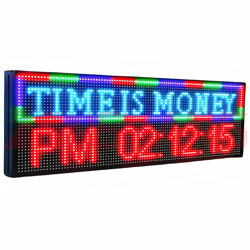 P10 Large Screen Bar Outdoor Full Color Scrolling Text Led Signs Outdoor Programmable Led Screen Banner Text Advertising Sign