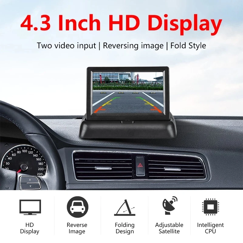 
4.3inch Car Monitors TFT LCD Car Rear View monitor Display Parking Rearview System For Backup Reverse Camera Support DVD 