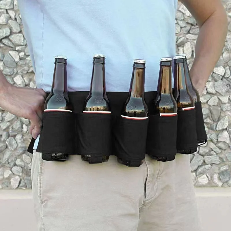 Factory Direct 6 Pack Holster Can Cooler Beer Waist Bag Holder Full Color Washable Beer Belt Storage Bag Pack tool
