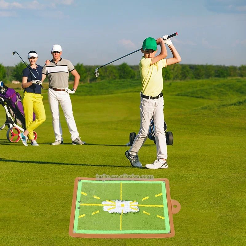 Low price golf path feedback practice mats sequin hitting mat golf training aid mat sequins for swing detection batting